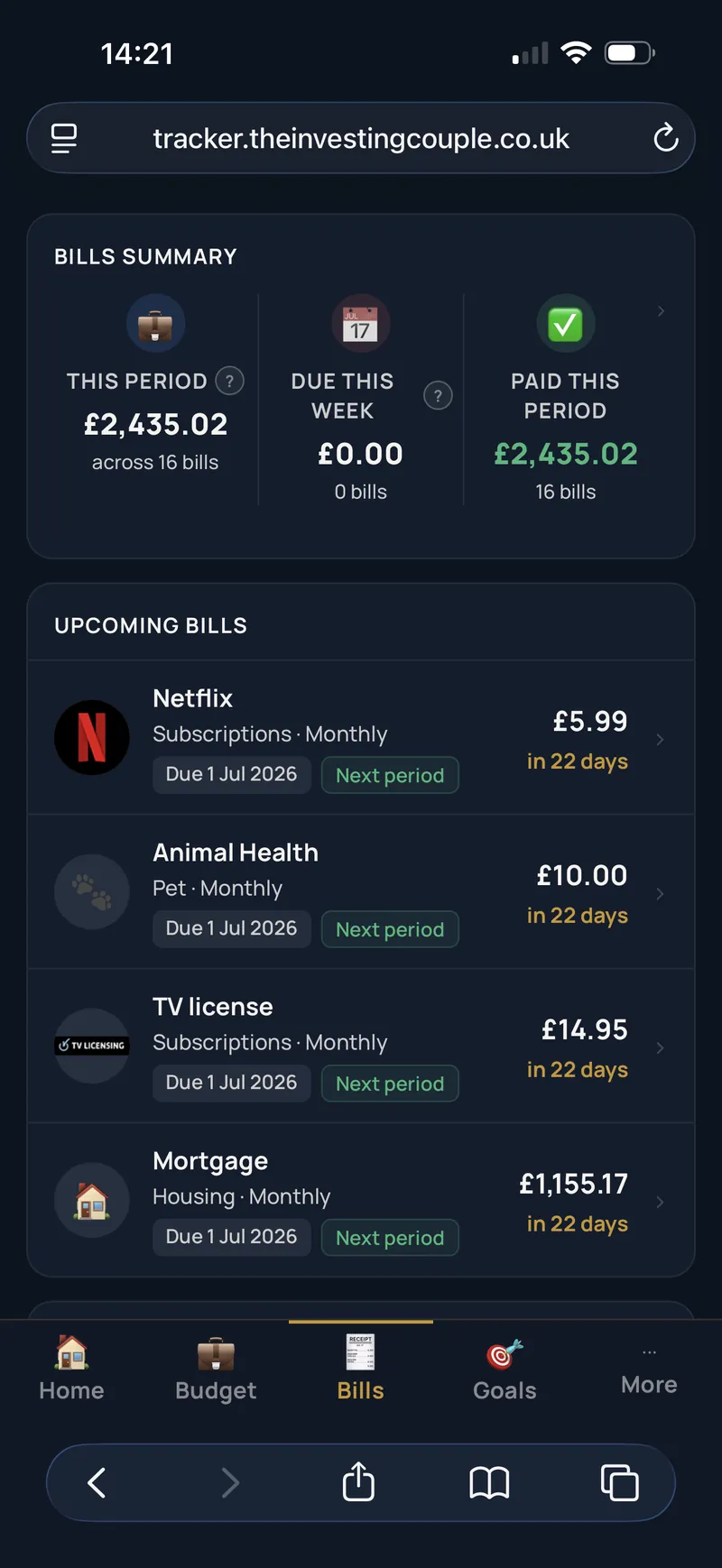TIC Tracker Bills